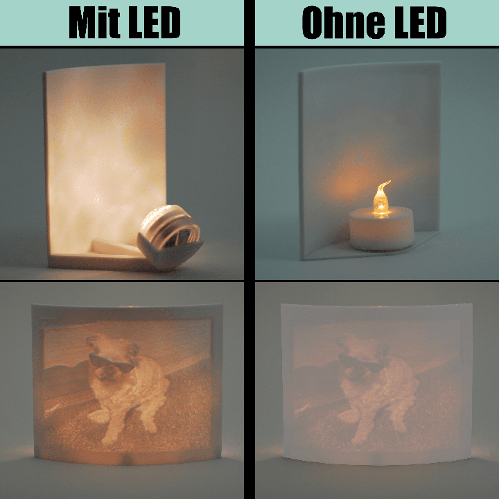 Lithografie-Lampe 3D mit Herz- und eigenem Bildmotiv